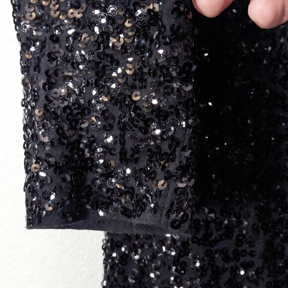 J.Crew Women's Sequin Top Quiet Party Luxe Black XS Refined Sparkle Minimal Glam - Picture 6 of 9